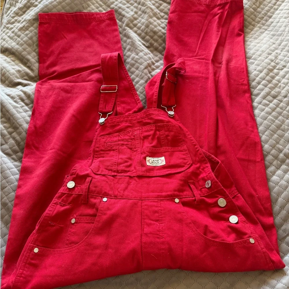 Lana Roux Red Overalls - Picture 1 of 6